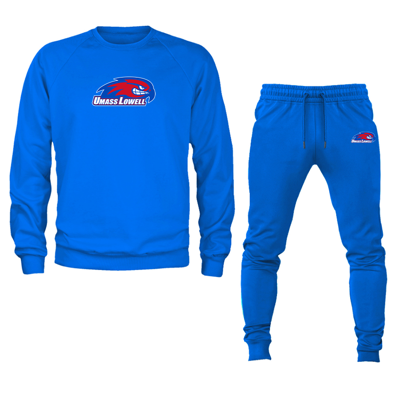 Men's UMass Lowell River Hawks Crewneck Sweatshirt Joggers Suit
